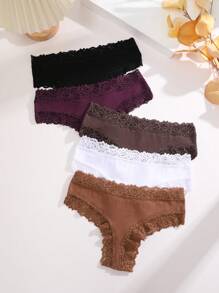 5pack Contrast Lace Panty Set - Multicolor - View 2
