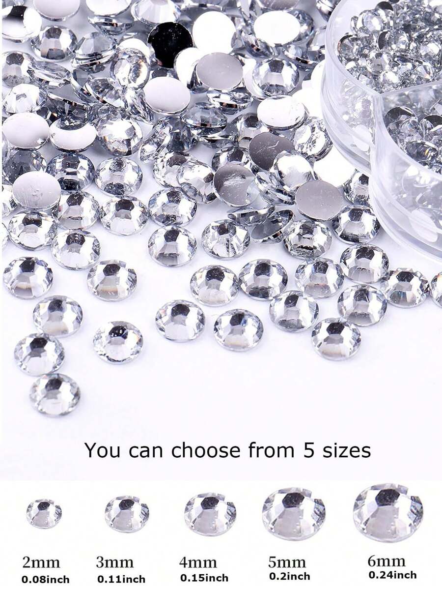 2mm-6mm Rhinestones de resina, diamantes de fondo plano, diamantes de cristal negro sin calentar, para manualidades DIY, tazas, botellas, gafas, ropa, cristales sueltos brillantes, decoración de artesanía