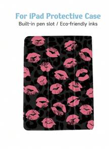 1 件豹纹和唇形图案扁平保护壳，兼容 iPad 10.2 英寸、兼容 iPad Pro 11 2021/2020/10 代、兼容 iPad Mini 4/5/6、兼容三星 Galaxy Tab A8 10.5 英寸 2022、Matepad 10.4/Tab、带铅笔槽、防震、平板电脑支架、支持自动睡眠/唤醒 - 彩色 - 查看 6