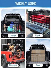 Tailgate Net For Pickup Truck Bed - Cargo Trucks Bed Divider For Full Size Truck 60'' X 18'' (Black) - Mesh Tail Gate Competible With C Hevy,  F Ord, T Acoma, T Oyota, R Am Etc