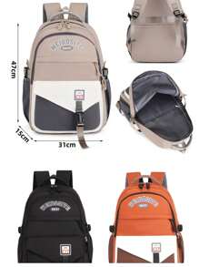 Women Backpack College School Travel Fashion Casual - màu đen - Xem 2