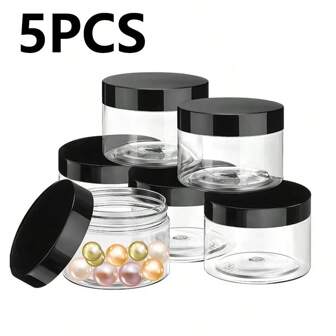 5PCS Plastic Cream Jars Sample Beauty Containers With Leak Proof Wide Mouth Travel Bottle For Toiletry Cream 10/20/30ml