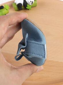 1pair Girls Hook And Loop Bow Design Flat Princess Shoes Toddler Infant Walking Shoes Suitable For Spring, Summer & Autumn - Blue - View 6