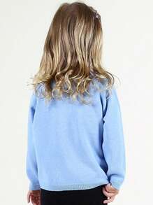 Cardigan de cor sólida para meninas jovens
