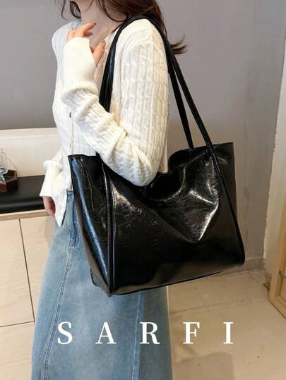 High-End Commuter Large Capacity Women's Handbag, Autumn/Winter New One Shoulder Bag, Fashion Minimalist College Student Commuter Bag, Casual Versatile Large Capacity Bag, Foldable Underarm Bag, Retro Luxurious Style Handbag, Suitable For Gifting To Friends, Shopping, Dating, Business Travel And Daily Office Use, Women's Work Bag, Ideal For Elegant Daily And Special Occasions.