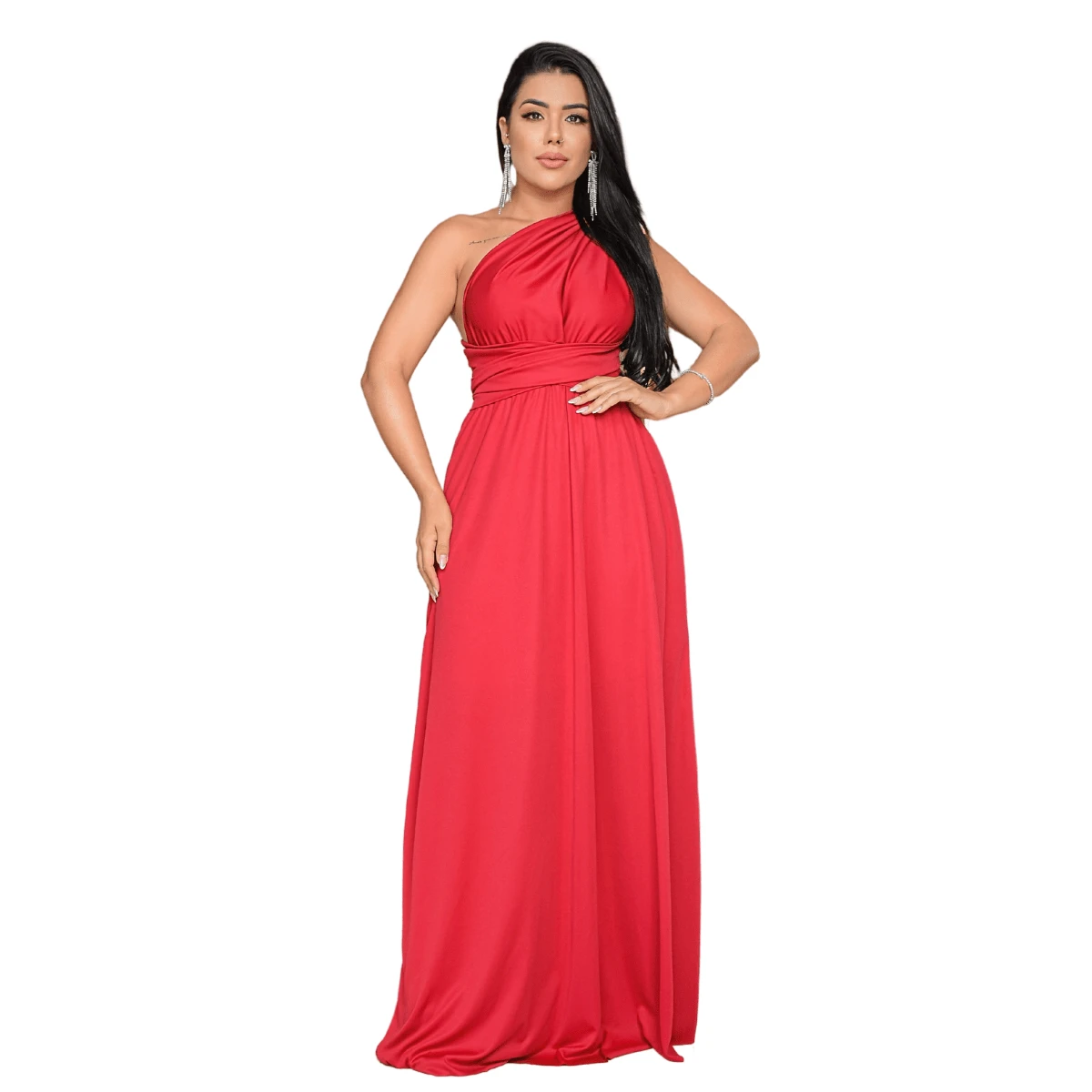Dress Various Shapes Long Infinity Tie Bridesmaids Parties Weddings Graduations - 紅色 - 查看 1