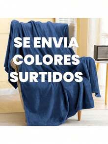 235*180cm pieza Manta liso simple franela cálido para casa cobijas frazada colores aleatorio - Púrpura malva - Ver 2