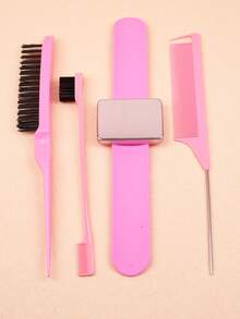 4 件套发刷套装、磁性腕带、边缘控制撕梳、发夹硅胶手环 - 彩色 - 查看 8