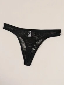 Quần lót lọt khe ren hoa gợi cảm cho nam, nhẹ, thoáng khí và thoải mái - màu đen - Xem 4