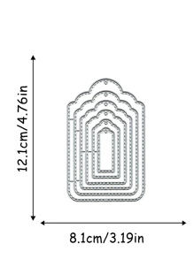 1pc Asymmetrical Card Shape Metal Cutting Dies, Embossing Template For Envelope Frame, For DIY Crafts And Papercrafts, Gift Tags And Cards - Silver - View 13