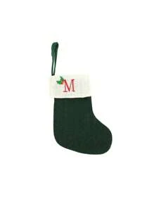 1 pièce Bas de Noël tricoté avec lettres, rouge, blanc et vert 3 couleurs, comprend 26 lettres anglaises. Peut être utilisé comme décoration de fête à la maison, ornement à accrocher au sapin de Noël ou au chevet, petit cadeau pour fête des fêtes, décoration d'Halloween - Multicolore - Voir 36