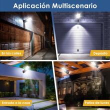 Lámpara Solar Led con Sensor de Movimiento con Paneles Solares, 108 COB Brillantes ip65 a Prueba de Agua con Cable de 5 Metros, Lámpara de Pared Solar Dividida Que Puede Almacenar Energía Eléctrica, con 3 Modos de Iluminación Aptos para Jardín, Exterior, Pasillo de Patio