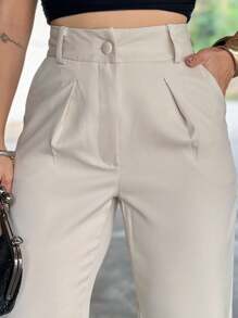 Emili LLANA MODA Calça Cenoura Jogger Alfaiataria Feminina Barra Com Zíper