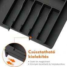 Drawer Organizer, Expandable Kitchen Cutlery Tray With Silverware And Utensil Holder, Adjustable Plastic Storage For Spoons, Forks And Knives, Large Size