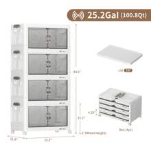 CENLEN 48QT 收纳柜折叠式整理箱家居客厅玩具柜厨房收纳柜零食柜浴室收纳柜卧室、收纳柜、收纳柜、家居收纳、女式白色 T 恤、女式黑色裤子、女士冬装、连衣裙、女士冬装、优雅女装、女士白衬衫、长袖、女士白色连体裤、女士春季连衣裙、女士春季服装、春季、春装、极简主义、夏季上衣 - 三層收納箱 - 白色 - 查看 6