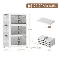 CENLEN 48QT 收纳柜折叠式整理箱家居客厅玩具柜厨房收纳柜零食柜浴室收纳柜卧室、收纳柜、收纳柜、家居收纳、女式白色 T 恤、女式黑色裤子、女士冬装、连衣裙、女士冬装、优雅女装、女士白衬衫、长袖、女士白色连体裤、女士春季连衣裙、女士春季服装、春季、春装、极简主义、夏季上衣 - 三層收納箱 - 白色 - 查看 5