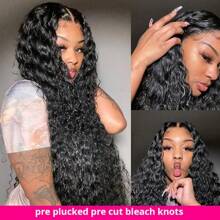 13x4 Lace Front Wigs Human Hair Pre Plucked 200% Density Brazilian Wet And Wavy Human Hair Wigs For Black Women Glueless Curly Lace Frontal Wigs Human Hair Natural Color - 黑色 - 查看 8