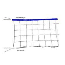 6m Volleyball Net - 藍色 - 查看 2