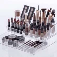 Makeup Organizer With 21 Compartments And 2 Drawers Practical Cosmetics Holder - 無色 - 查看 1