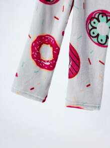 2pcs/Set Young Girl Flannel Pajamas Suit With Warm Lining, Autumn/Winter Children Thicken Homewear Thermal Underwear Set