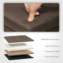 Bonlife Grey Folding Linen Fabric Ottoman Storage Boxes With Lids,32cm Cube Small Footstool Seat Reat Toy Box Storage Chest For Living Room Back To School Dormitory Storage