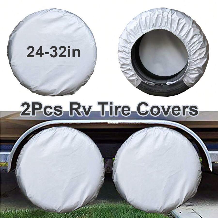 2pcs Rv Tire Covers , Travel Trailer Camper Truck SUV Motorhome