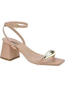 Loris Shoes Oficial Women's Block Heel Sandal With ABS Embellishment, Back Drop With Buckle 18-410 - 裸體 - 查看 1