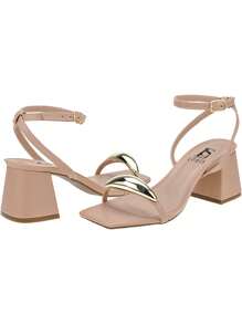 Loris Shoes Oficial Women's Block Heel Sandal With ABS Embellishment, Back Drop With Buckle 18-410 - 裸體 - 查看 5