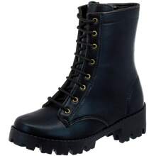 WOMEN'S MILITARY BLOGGER BOOT WITH ZIPPER - màu đen - Xem 3