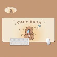 1 件卡通水豚鼠标垫可爱桌垫防滑家庭办公电脑桌保护垫可爱键盘鼠标垫游戏配件（仅鼠标垫） - 棕色 - 查看 13