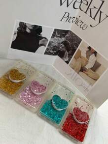 JH Capas Half Glitter Case With POP Heart Samsung A01 Core - Bạc - Xem 2