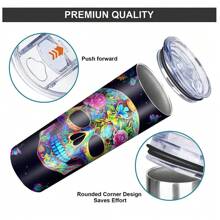 1 cốc nước cách nhiệt chân không hai lớp bằng thép không gỉ 20oz, in hình đầu lâu Halloween, tặng kèm ống hút và chổi cọ ống hút, cốc cà phê có nắp, cốc thủy tinh, cốc du lịch, thích hợp để giữ đồ uống nóng hoặc lạnh, cốc cách nhiệt, cốc lạnh, cốc quà tặng, Halloween, quà tặng cho gia đình, bạn bè, có thể tái sử dụng, du lịch nghỉ dưỡng, thể dục, văn phòng, cốc du lịch, quà tặng Ngày của người chết khi trở lại trường - Nhiều màu - Xem 10