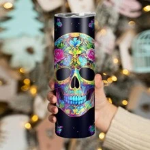 1 cốc nước cách nhiệt chân không hai lớp bằng thép không gỉ 20oz, in hình đầu lâu Halloween, tặng kèm ống hút và chổi cọ ống hút, cốc cà phê có nắp, cốc thủy tinh, cốc du lịch, thích hợp để giữ đồ uống nóng hoặc lạnh, cốc cách nhiệt, cốc lạnh, cốc quà tặng, Halloween, quà tặng cho gia đình, bạn bè, có thể tái sử dụng, du lịch nghỉ dưỡng, thể dục, văn phòng, cốc du lịch, quà tặng Ngày của người chết khi trở lại trường - Nhiều màu - Xem 4