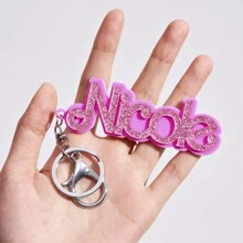 Customized Multi-Color Acrylic Letter Keychain, Best Gift For Family & Friends, Holiday/Birthday Surprise, Colorful, Cute, Adorable, Funny, Kawaii, Y2K, Stylish, Unisex, Casual, Custom, Customized, Ideal Gifts For Her, Her, Family, Friends, School Supplies, Back To School, For Teacher Gifts, For Dorm Rooms, For Teacher, For Teenagers, Junior High School Students, Middle School Students, High School Senior High School Students, College Students, University Students, Freshman, Sophomore, Underclassmen, Delicate Romance, Utilitarian Chic - Multicolor - View 9