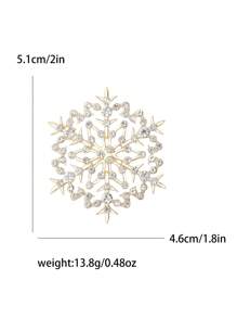 Christmas Rhinestone Snowflake Brooches For Women Unisex Beautiful Pins Multi-Color Available Casual Party Accessories Gifts