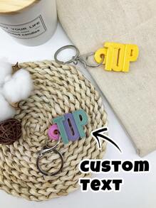 1 件个性化 3D 打印不锈钢钥匙扣，儿童 DIY 定制姓名背包吊坠，定制儿童行李配件，创意 3D 铭牌钥匙扣礼物，学校背包吊坠，儿童防丢失钥匙扣返校父亲节 DIY 定制姓名标签，学生返校的完美配饰返校冬季礼物创意男孩女孩情人节 - 客製化顏色 - 查看 2