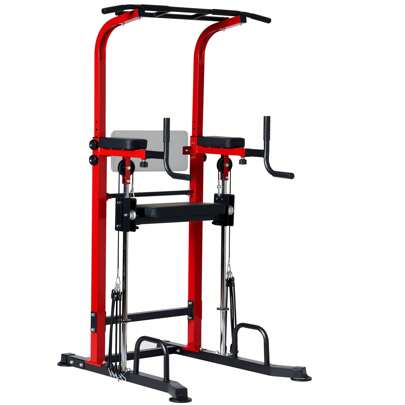  Soges Height Adjustable Power Tower Pull Up & Dip Station Multi-Function Home Strength Training Fitness Workout Station