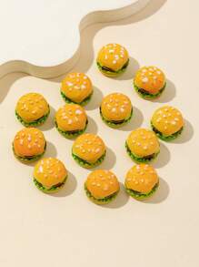 5/10 chiếc mặt dây chuyền bằng nhựa hình bánh hamburger DIY dễ thương dành cho trang sức vòng cổ, vòng tay, hoa tai - Nhiều màu - Xem 5