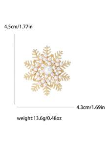 Christmas Rhinestone Snowflake Brooches For Women Unisex Beautiful Pins Multi-Color Available Casual Party Accessories Gifts