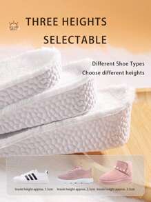 1 双 Boost 隔热增高鞋垫，羊毛衬里厚隐形鞋垫，男女通用冬季 - 白色 - 查看 3