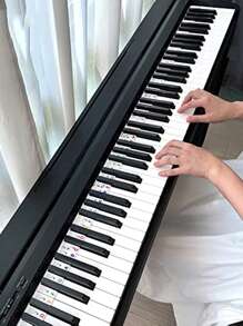 88-Key Piano Keyboard Notes Labeled For Beginners - White Cardboard, Reusable, Marking Musical Score Accessories, Quick Learning Tools With Double Stick Display For Music Lessons, Music Teaching And Classroom Accessories, Instructional Supplies - 1PC - View 8