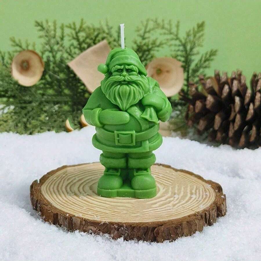 1 件圣诞老人香味蜡烛摄影道具装饰、圣诞礼物、生日蜡烛圣诞礼物圣诞快乐平安夜圣诞派对 - 綠色 - 查看 1