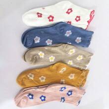 5 pares de calcetines de media caña con encaje para niños, colores surtidos, calcetines para bebés y niños pequeños, otoño e invierno