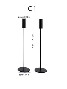 Europejski Retro Czarny Metalowy Świecznik Zestaw 6, Odpowiedni Na Wesela, Przyjęcia, Romantyczne Kolacje, Festiwale, Boże Narodzenie, Bary, Przyjęcia, Dekoracje Domu Świeczniki