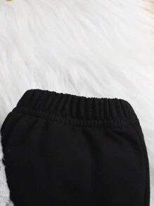 2pcs/Set Baby Girl Striped Fabric Cat Embroidery Hoodie Top And Pants Set - Multicolor - View 7