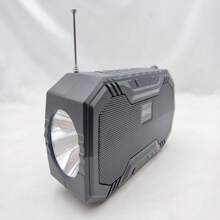 Portable Wireless Bluetooth Speakers Solar Powered Stereo Sound With Flashlight - 黑色 - 查看 6