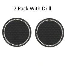 Tapete antideslizante para coche, tapete con forma de panal para vasos de agua, portavasos para coche, tapete de silicona con joyas incrustadas para portavasos de coche, accesorio para el interior del automóvil