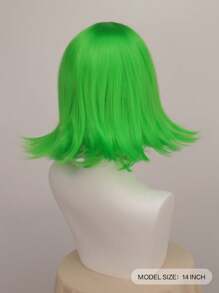 厌恶绿色鲍勃假发女孩蓝色动漫假发女士耐热合成角色扮演服装派对假发 - 薄荷綠 - 查看 4