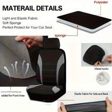 Housses de siège de voiture universelles pour sièges avant, en tissu polyester durable, installation facile, protection rembourée de mousse toutes saisons, convient à la plupart des véhicules (lot de 2)