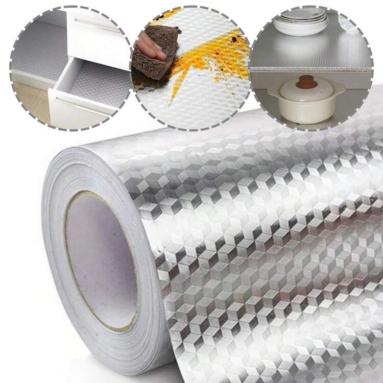 SILVER Adhesive Aluminum Foil Waterproof Stove Wall Protector - 型號2 - 查看 2